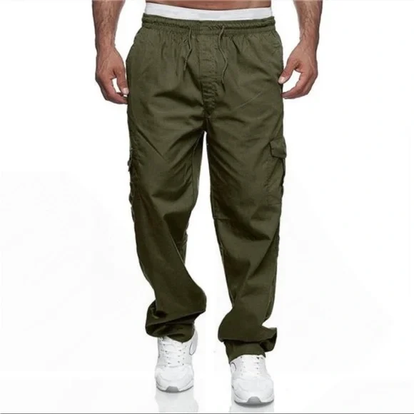 Mens Cargo Pants Relaxed Fit Drawstring Joggers Sweatpants *NEW* - Picture 4 of 6